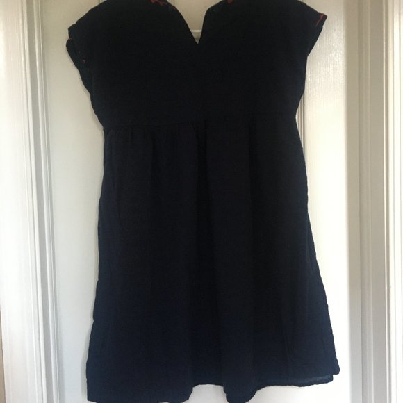 Girl's Navy Blue Embroidered Tunic Dress Sz Large - Picture 3 of 3